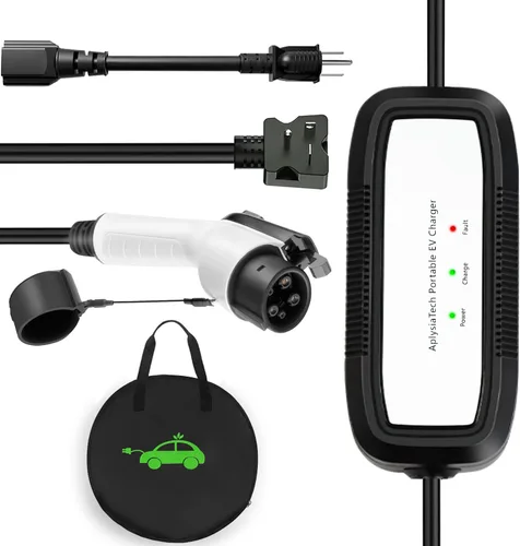 Miniatura 8 de Cargador portátil EV Nivel 1, 15Amp 110V, cargador de vehículos eléctricos con cable de extensión de 21 pies, NEMA 5-15P para estación de carga EV