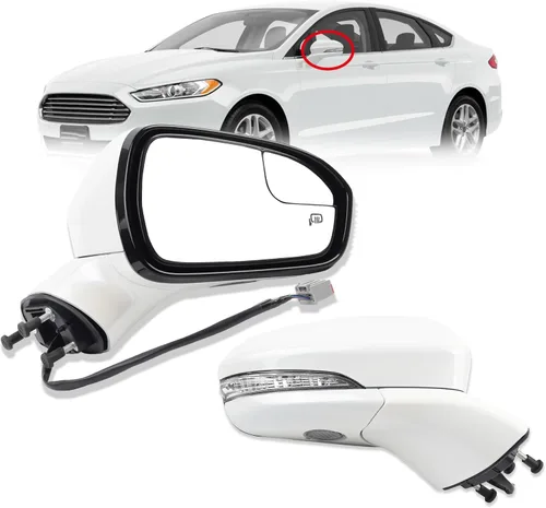 Miniatura 17 de Dasbecan Espejo eléctrico para puerta del lado izquierdo del conductor compatible con Ford Fusion 2013-2015 Power Calentado Señal de giro Luz