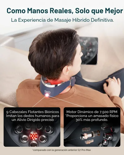 Miniatura 3 de SKG G7 Pro - Masajeador de cuello plegable para aliviar la tensión de tejido profundo con calor y vibración, masajeador de viaje inalámbrico, regalo