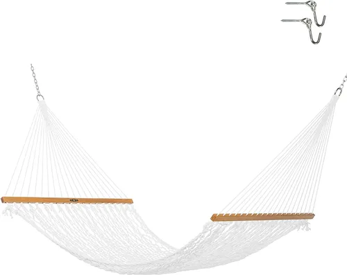 Miniatura 11 de Original Pawleys Island Hamaca grande de cuerda DuraCord de avena – 13 pies x 55 pulgadas, 2 personas, capacidad de 450 libras, barra esparcidora