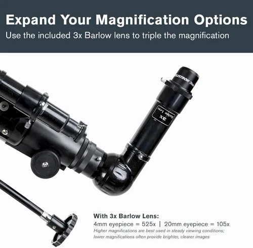 Miniatura 7 de Celestron - Telescopio PowerSeeker 70EQ - Telescopio ecuatorial alemán manual para principiantes - Compacto y portátil - Paquete de software