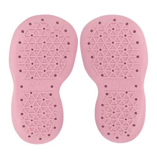 Miniatura 4 de Nuby Snekz - Zapatos cómodos de suela de goma para primeros pasos, lunares rosados, talla S, 7-14 meses