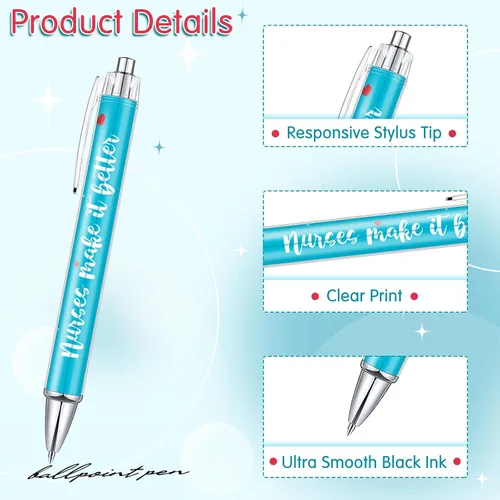 Miniatura 2 de Geyee Bolígrafos de enfermera, bonitos bolígrafos de enfermera, bonitos bolígrafos retráctiles de enfermería, bolígrafos de tinta divertida