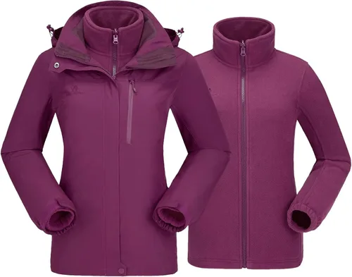 Miniatura 32 de CAMEL CROWN Chaqueta de esquí impermeable 3 en 1 para mujer, abrigo de invierno rompevientos, chaquetas de snowboard para lluvia, nieve, senderismo