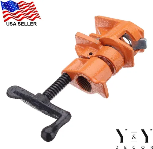 Miniatura 6 de Y&Y Decor Paquete de 4 abrazaderas de tubo de 3/4 pulgadas para pegar madera, hierro fundido resistente, herramientas profesionales para carpintería
