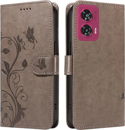 Miniatura 10 de Funda para Motorola Moto E22/E22i, piel sintética, con tarjetero y correa para la muñeca, a prueba de golpes, funda magnética para Motorola Moto Rojo