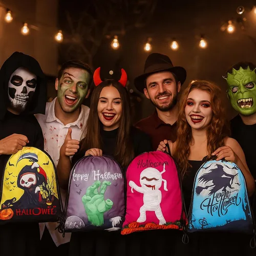 Miniatura 6 de Paterr 16 bolsas de regalo de Halloween, bolsas de regalo de Halloween, bolsas de regalo de fantasma, dulces, bolsa de envoltura para dulce o truco
