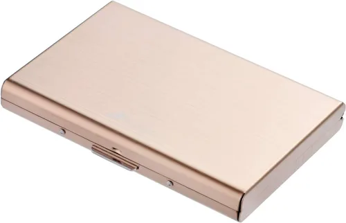 Miniatura 75 de BONSYL® Soporte para tarjetas de crédito, cartera delgada de metal con bloqueo RFID, con 6 ranuras para tarjetas, para mujeres y hombres.