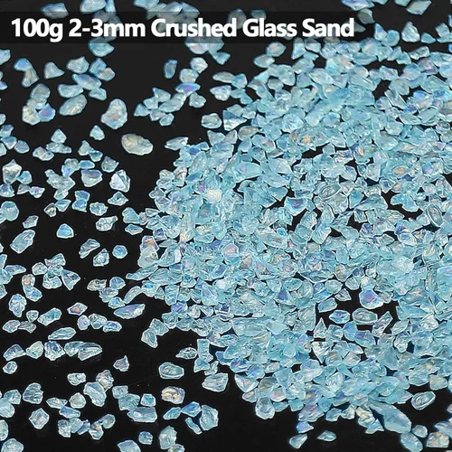 Miniatura 4 de Chips de vidrio triturado irregulares, 3.53 onzas de piedras metálicas gruesas con purpurina para arte de uñas, relleno de molde de resina