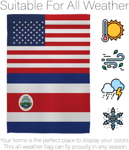 Miniatura 6 de Bandera de la Amistad de la Copa Mundial de Costa Rica, Estados Unidos, para sala, arte de pared, mástiles para exteriores, patio, porche, césped