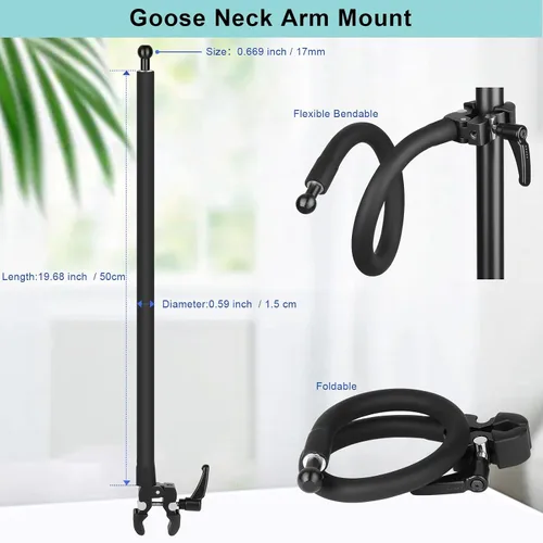 Miniatura 6 de Mippko Soporte magnético de cuello de cisne para cinta de correr/bicicleta giratoria/soporte de micrófono/soporte de música, brazo de cuello