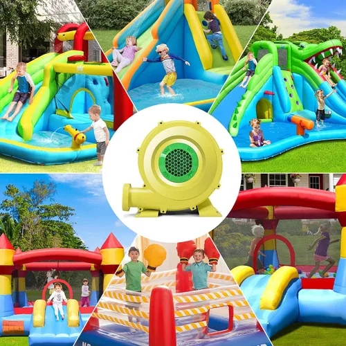 Miniatura 4 de HONEY JOY Soplador de aire, soplador de casa de rebote de 480 vatios de 0.6 HP para inflables, castillo hinchable y toboganes, alambre y estacas