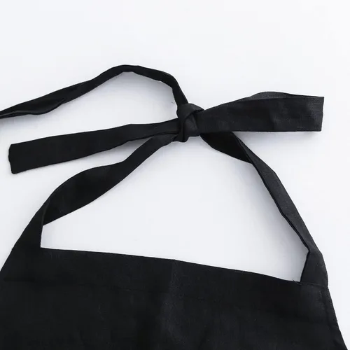 Miniatura 4 de Amazhiyu Delantal de cocina de lino puro con bolsillos para mujeres y hombres, cocinero, barbacoa, manualidades