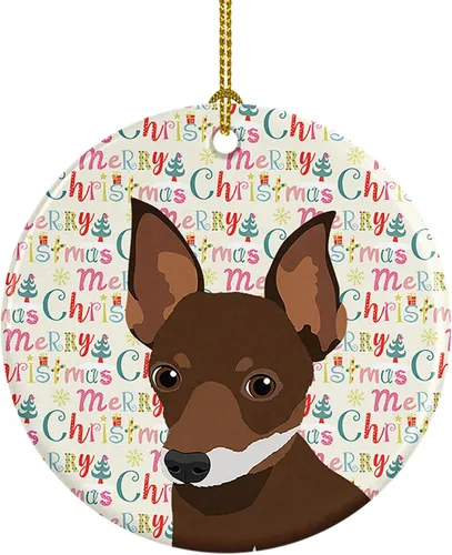 Miniatura 193 de Caroline's Treasures Bulldog Francés Azul de Navidad Adorno de Cerámica Decoraciones Colgantes para Árbol de Navidad para Hogar Navidad, Festividad