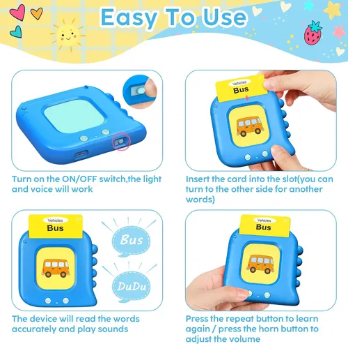 Miniatura 3 de Tarjetas Flash Parlantes, Tarjetas Flash para Niños Pequeños con 240 Palabras de Vista, Juguetes Montessori, Juguetes Sensoriales para Autismo