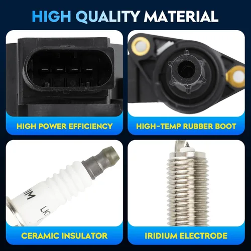Miniatura 3 de Paquete de bobinas de encendido + bujías de iridio para Mercedes-Benz S550 5.5L 2007-2011, C230 C280 C300 C350 CL550 CLK350 CLK550 CLS550 E350 E550