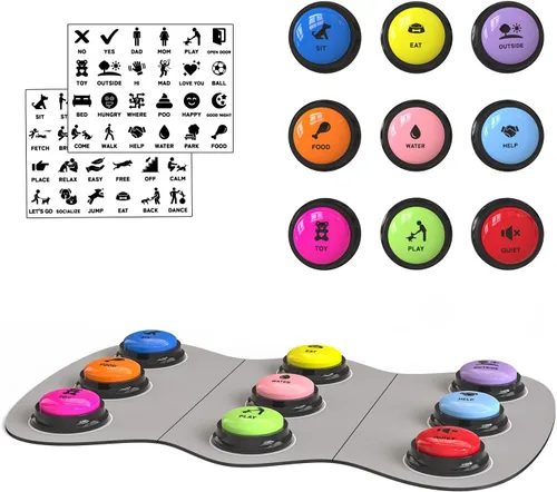 Miniatura 14 de Botones para comunicación para perros, juego de 9 botones para hablar con perros, grabación de voz de 30 segundos, botones de entrenamiento