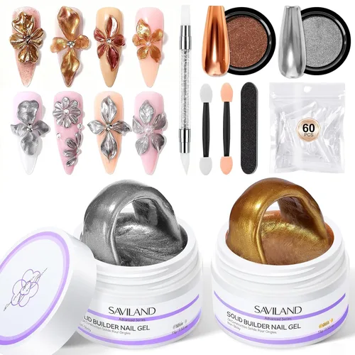 Miniatura 10 de SAVILAND 60 g Gel de uñas 3D: Escultura de arte de uñas en gel 3D moldeado fuerte Blanco Gel de escultura sin necesidad de limpieza para extensión