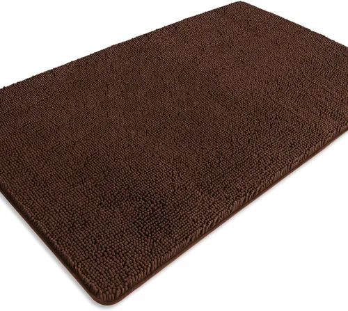 Miniatura 541 de Alfombra de baño pequeña de 12 x 18 pulgadas, lavable y absorbente, antideslizante, alfombra de baño de felpilla gruesa y suave para baño, ducha