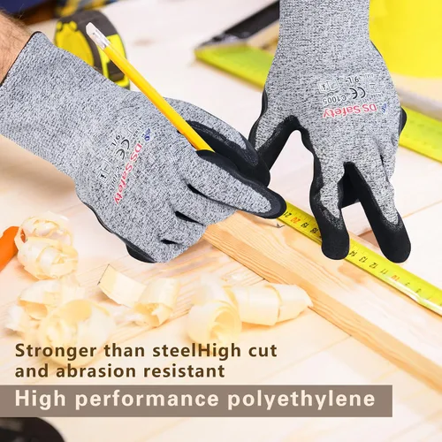 Miniatura 5 de Guantes resistentes a los cortes con extremadamente ligeros y finos guantes de metal de alambre de nivel 5 para trabajo refinado, 12 pares