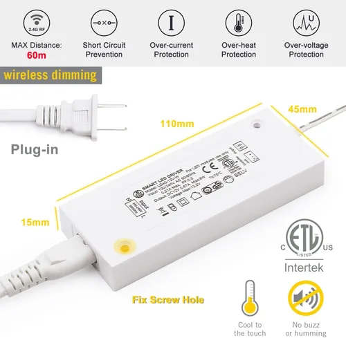 Miniatura 5 de VST Mini panel de iluminación para debajo del gabinete, 3 unidades, 3.94 pulgadas, 12 V, 2.5 W (total 7.5 W) con interruptor de atenuación Paquete