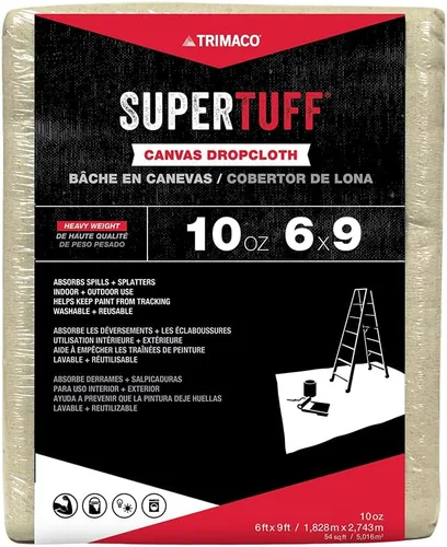Miniatura 9 de Trimaco SuperTuff - Paño de lona pesada de 10 onzas de grosor, 4 pies x 5 pies