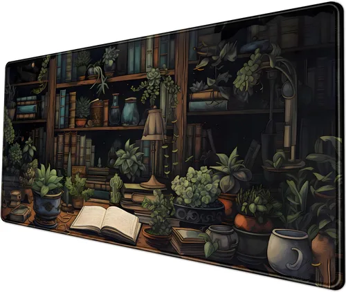 Miniatura 16 de Tapete de Escritorio Verde XL Gato Lindo Planta Genial Almohadilla de Escritorio Tapete de Teclado Kawaii Gato Negro Flor Mousepad Tapete de B-cat