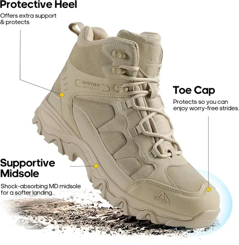 Miniatura 45 de NORTIV 8 - Botas de senderismo impermeables para hombre, zapatos de montañismo ligeros para exteriores