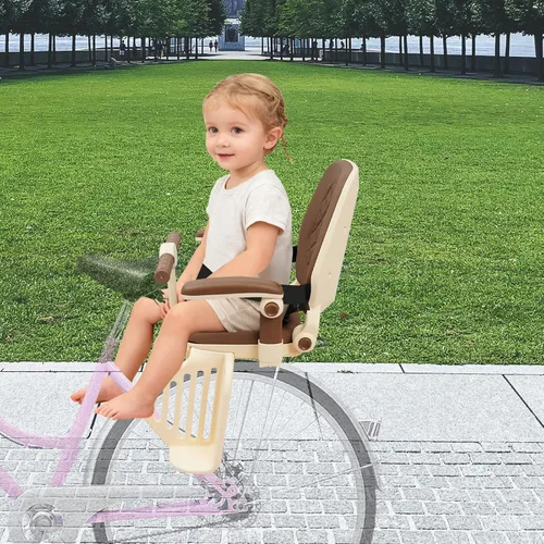 Miniatura 3 de Futchoy Asiento de bicicleta para niños, asiento trasero para bicicleta infantil, asiento trasero para niños con reposabrazos antideslizantes