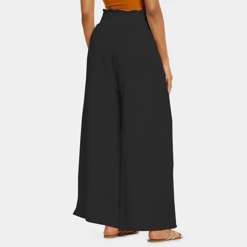 Miniatura 3 de Womens Wide Leg Pants High Waisted Casual Flowy Fall Loose Comfy Trousers Elastic Drawstring Waist with Pockets