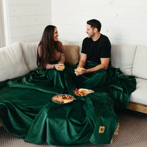 Big Blanket Co Original Stretch Forest - Manta gigante extra grande de 6 x 6 pies, suave, elástica, lavable a máquina, se adapta a toda la familia