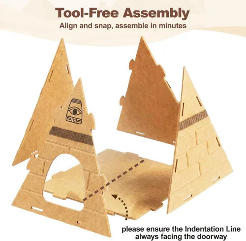 Miniatura 8 de Cueva para gatos, diseño piramidal de fieltro para gatos de interior Scratch-Resistant & Foldable Cat House, Calming Sleeping Hideaway, Pharaoh