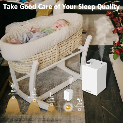 Miniatura 6 de Humidificador de acero inoxidable, humidificadores de niebla fría con solo 3 piezas, fácil de limpiar, humidificador de llenado superior
