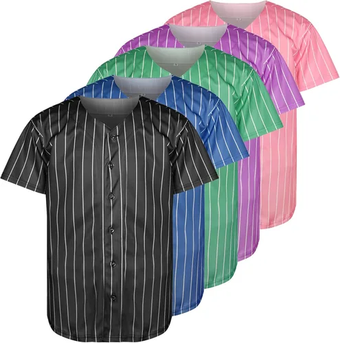 Miniatura 31 de Phoneutrix Camisetas Jersey de Béisbol Hip Hop Hipster Lisas en Blanco con Botones Uniformes Deportivos para Hombres y Mujeres Jersey