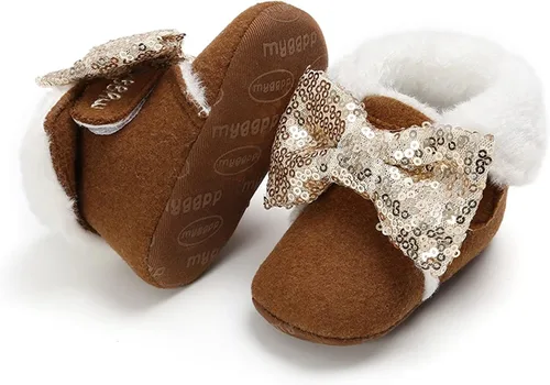 GYQWJPC Zapatos de bebé para bebés, niñas y niños, botines de invierno antideslizantes y cálidos, para primeros pasos, recién nacidos, suaves botas