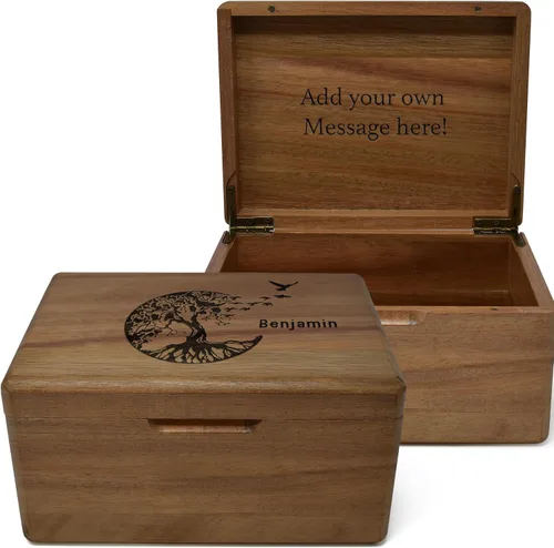 Miniatura 86 de Caja de madera grabada personalizada grande – Caja de recuerdo de madera de acacia con mensaje oculto personalizado, cajas de memoria de nogal