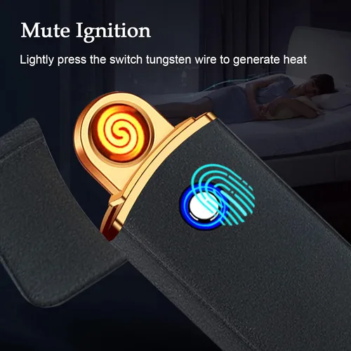 Miniatura 4 de Encendedor electrónico, encendedor inteligente recargable por USB, encendedor eléctrico fresco, portátil, de doble cara, resistente al viento, sin