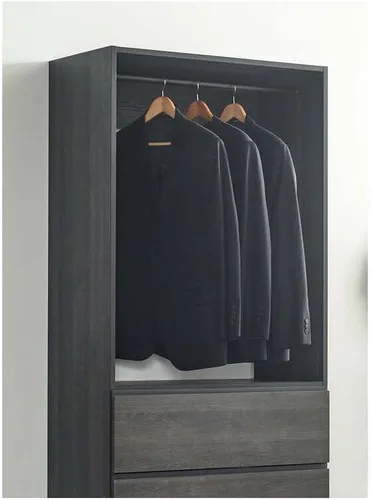 Miniatura 3 de Maykoosh Organizador de sistema de armario - Armario personalizable con vestidor de almacenamiento negro/modelo D 1 armario