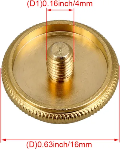Miniatura 4 de Botón de dedo de trompeta verde dorado Instrumentos musicales diámetro 0.630 in piezas de repuesto paquete de 3