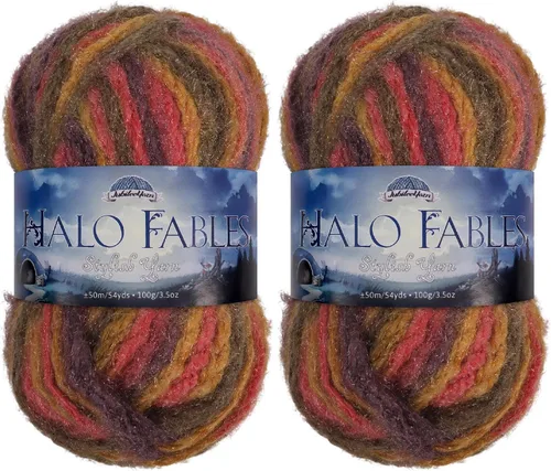 Miniatura 31 de JubileeYarn Halo Fables Yarn - 100g/Skein Bulky Polyester - North Wind Sun - 2 Skeins