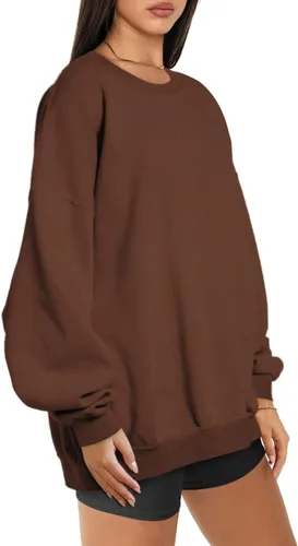 Miniatura 2 de Trendy Queen Sudaderas de gran tamaño para mujer, sudaderas con capucha de forro polar con cuello redondo, suéteres cómodos, ropa de otoño e