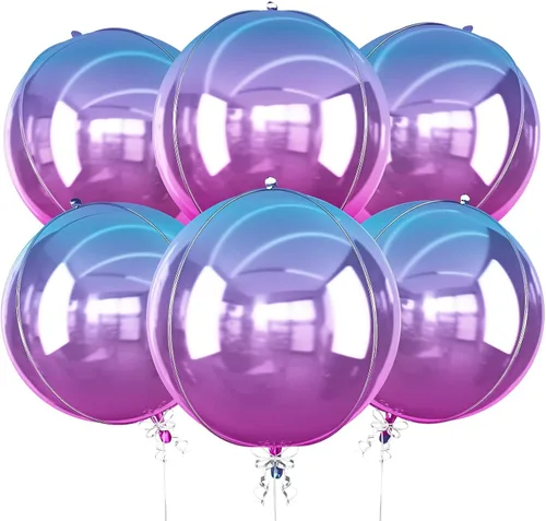 Miniatura 48 de 12 globos redondos de aluminio azul marino, globos de helio 4D de 22 pulgadas, 15 pulgadas, 10 pulgadas, globo de aluminio azul metálico