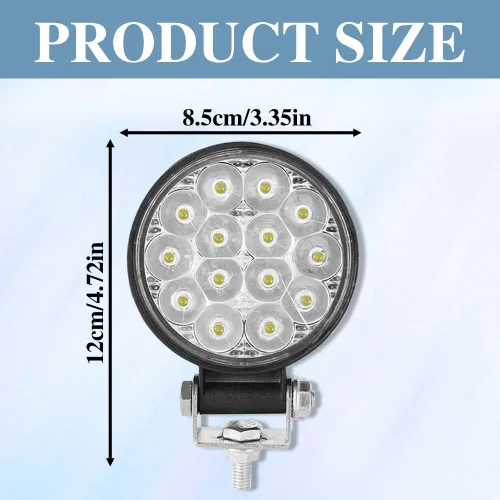 Miniatura 2 de Barra de luz LED redonda, 4.5 pulgadas, 140 W, 14000 lúmenes, luz de inundación todoterreno, foco todoterreno antiniebla para conducción, barra