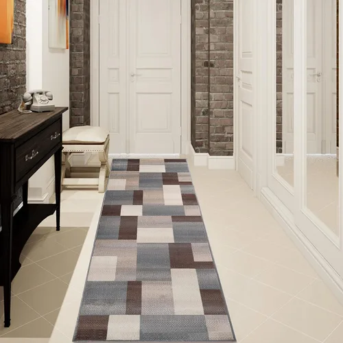 Miniatura 2 de Superior alfombra de área de la colección diseñador Clifton, 8 mm de altura de apilado, con respaldo de yute, diseño geométrico contemporáneo, Beige