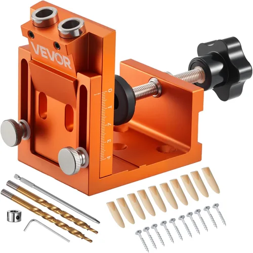 VEVOR Kit de Plantilla de Agujero de Bolsillo, Ajustable de 0.47 a 1.89 pulgadas, Sistema de Plantilla para Agujeros de Bolsillo con Taladro