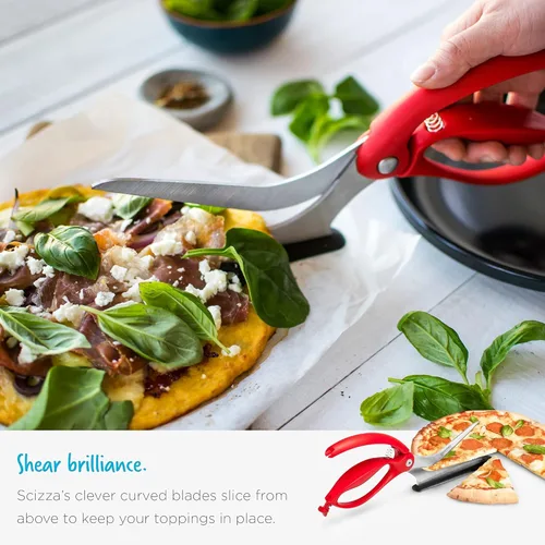 Miniatura 5 de Dreamfarm Scizza Tijeras de pizza 2 en 1 fáciles y ergonómicas con cuchillas de acero inoxidable y servidor de rebanadas antiadherente, color negro