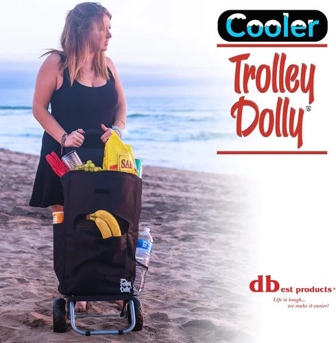 Miniatura 6 de Cooler Trolley Dolly, Negro Bolsa Térmica aislante plegable Rolling tailgating BBQ cerveza Hielo Cart