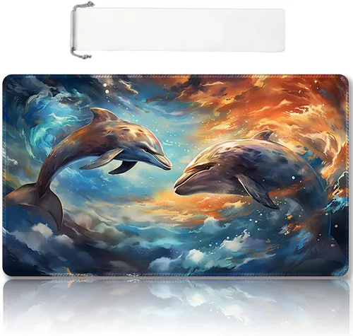 Miniatura 43 de Tapete de juego MTG cosido de alta calidad con zonas y parte trasera de goma antideslizante, tapete de juego TCG para MTG y otros juegos de cartas