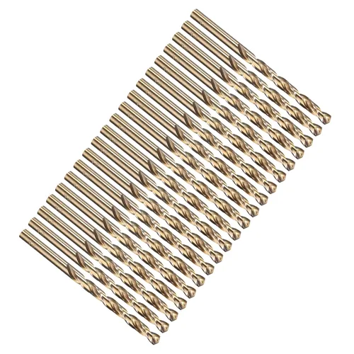 Miniatura 46 de PATIKIL Broca Jobber de 0.039 in, vástago recto M35 cobalto 5% acero de alta velocidad 135° acabado dorado para metal duro de acero inoxidable - 2