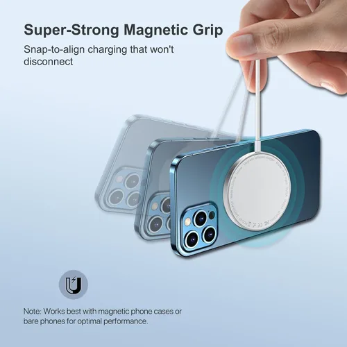 Miniatura 5 de Cargador inalámbrico Qi2 para iPhone, almohadilla de carga magnética de 15 W para iPhone serie 17/16/15/14/13/12, almohadilla de carga inalámbrica